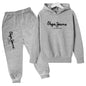 Leisure Letter Print Hoodie and Pants Tracksuit Set