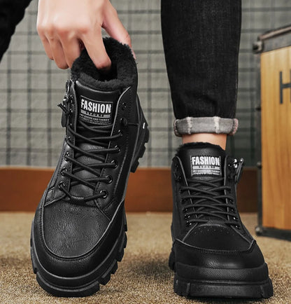 Men's High Top Snow Boots in Plush Cotton