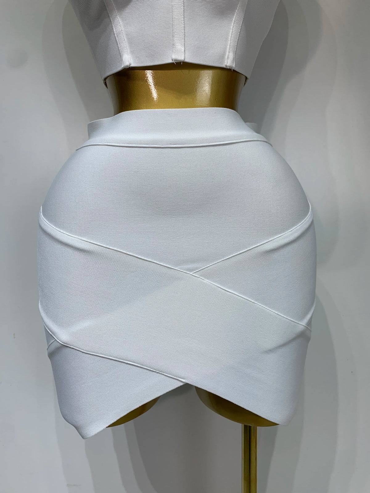 Women Bodycon Bandage Two Piece Set Black White