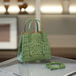 Mini Cowhide Shoulder Handbag Genuine Leather Bucket Bag