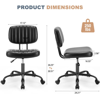 Height Adjustable PU Leather Office Desk Chair