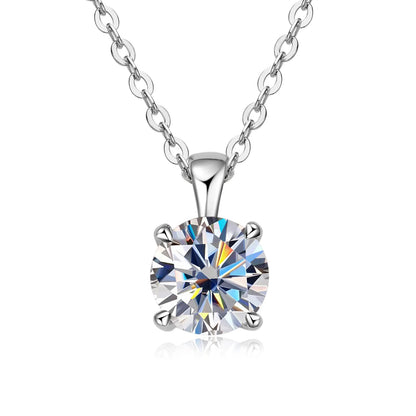 Moissanite Pendant Necklace 18K Gold Plated Women