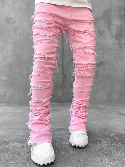 Men's Ripped Distressed Denim Jeans Casual Pants