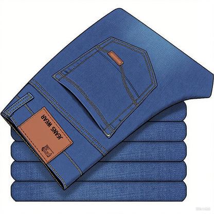 Men's Slim Fit Denim Jeans Casual Black Blue