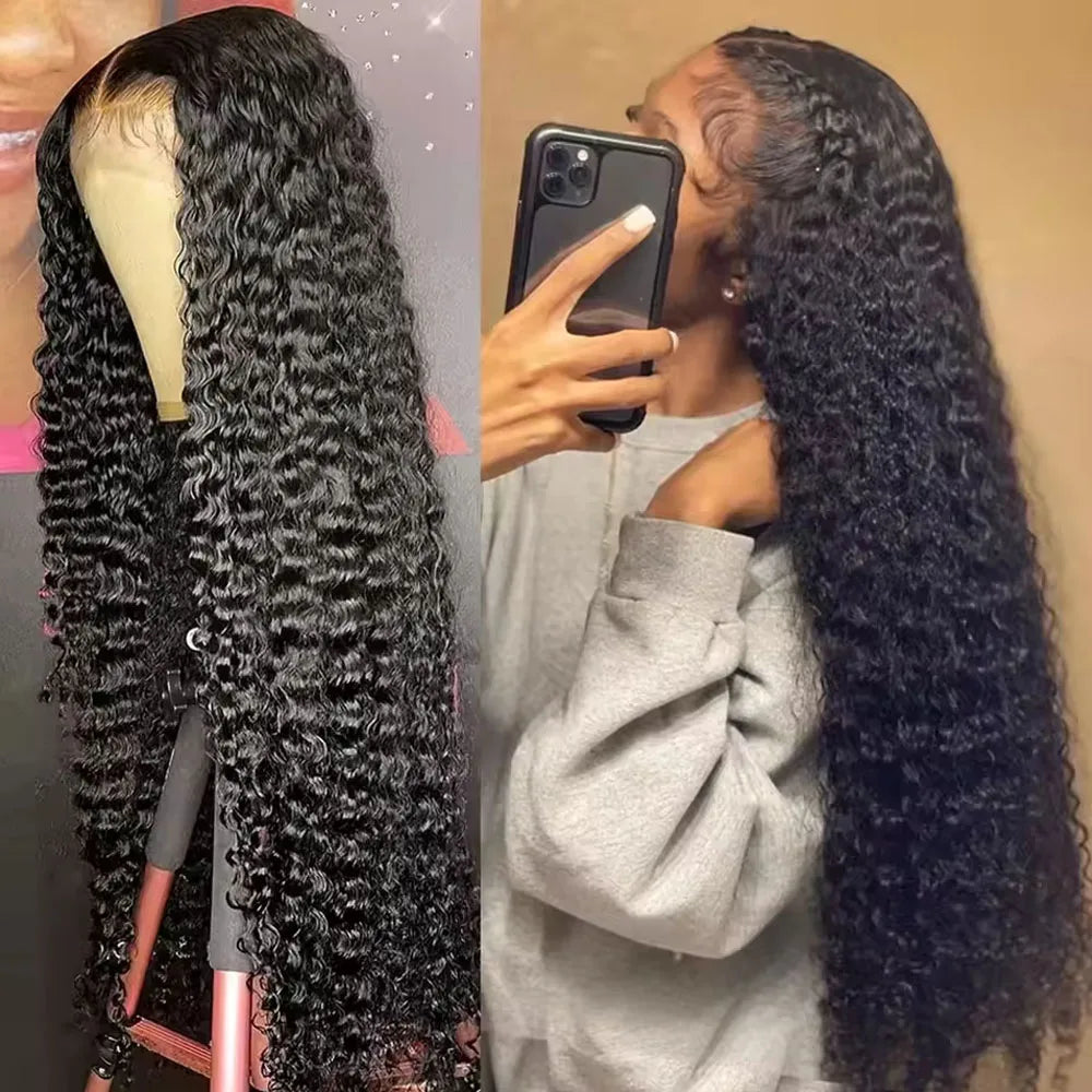 40 Inch Deep Wave Human Hair Lace Frontal Wig