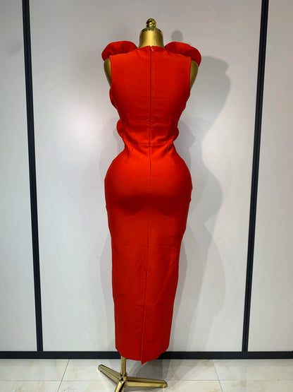 3D Flower Sleeveless Bodycon Bandage Dress Women