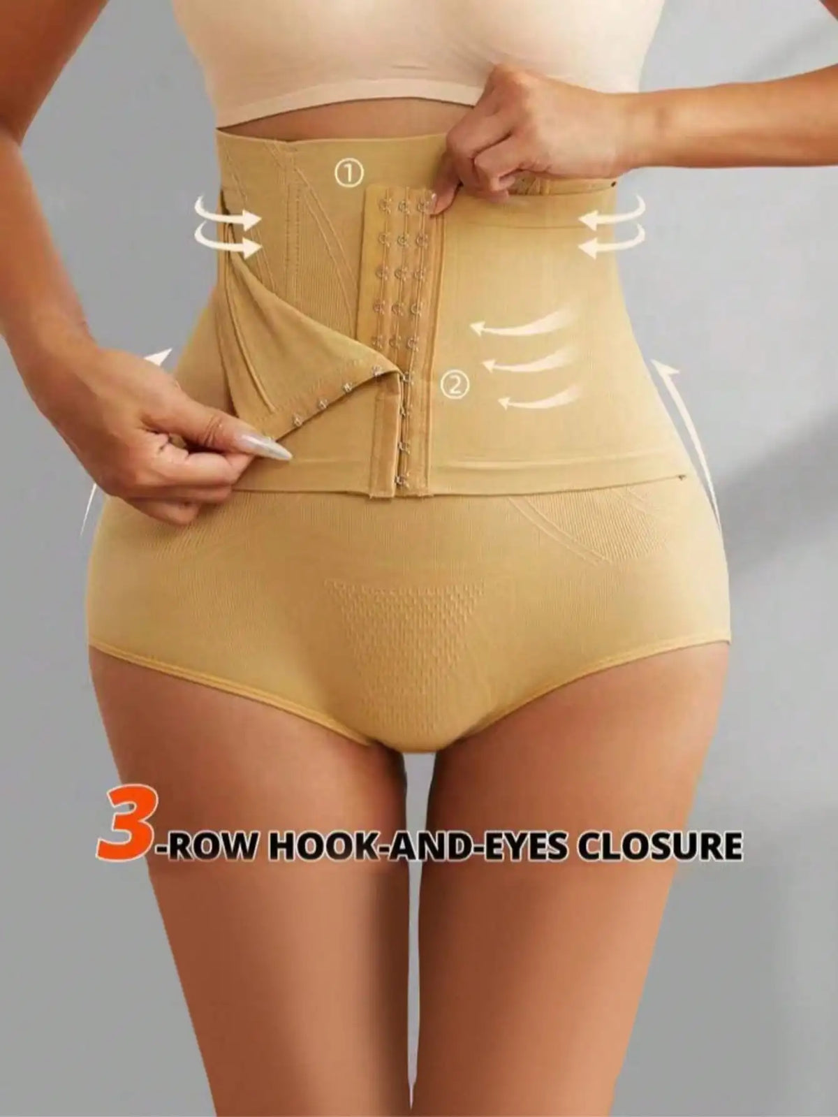 Seamless High Waist Compression Panty Briefs Apricot