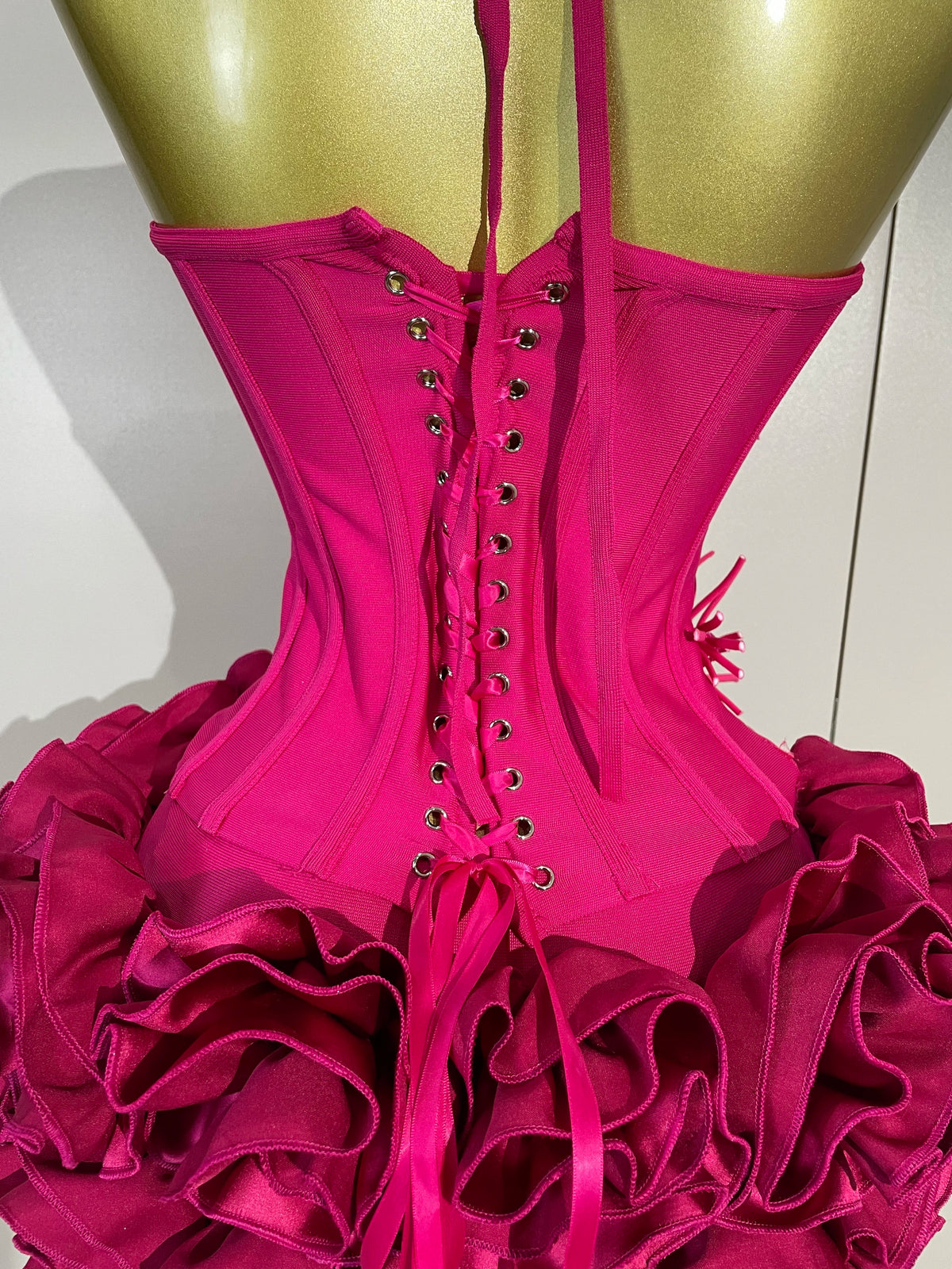 Women Red Black Bandage Two Piece Cocktail Gown