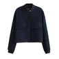 Willshela Women Solid V-Neck Bomber Jacket