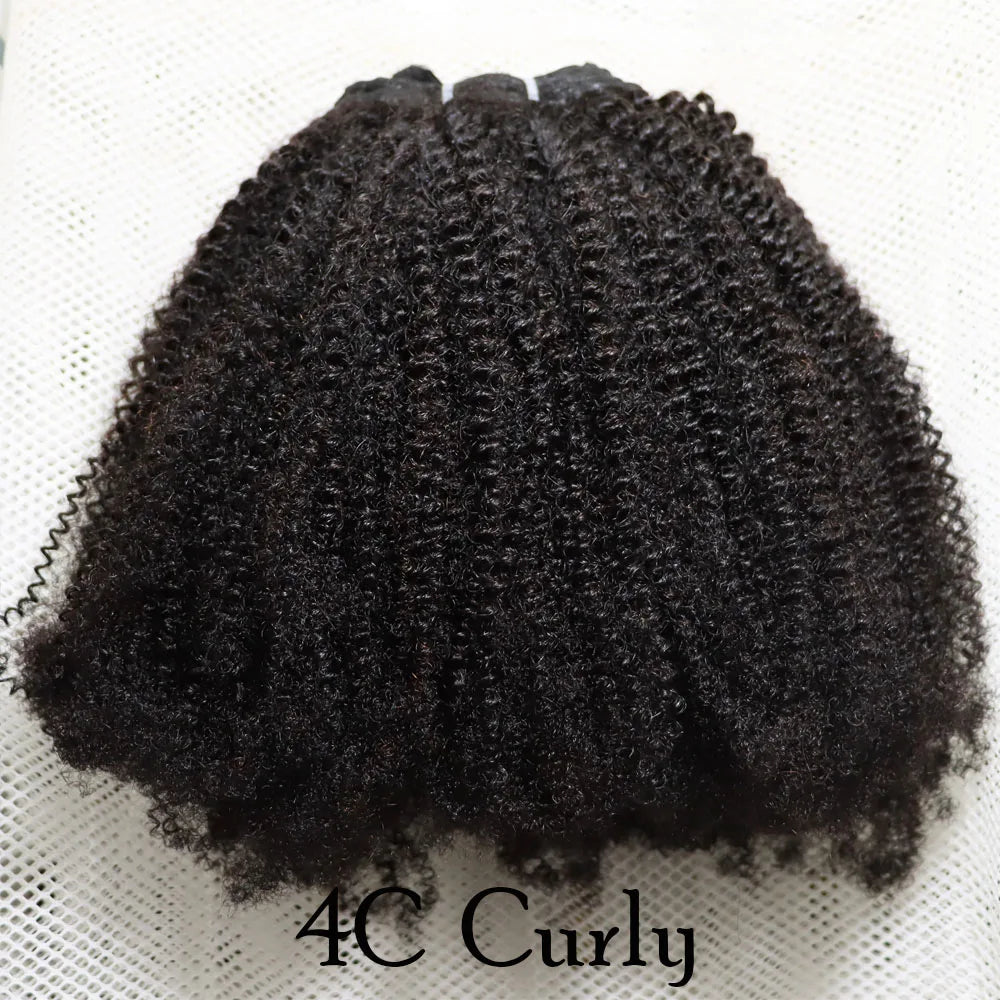 IXTUYLLY 4C Afro Kinky Curly Virgin Brazilian Hair Weft