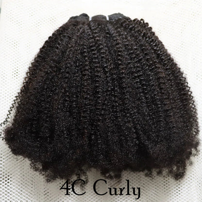 IXTUYLLY 4C Afro Kinky Curly Virgin Brazilian Hair Weft