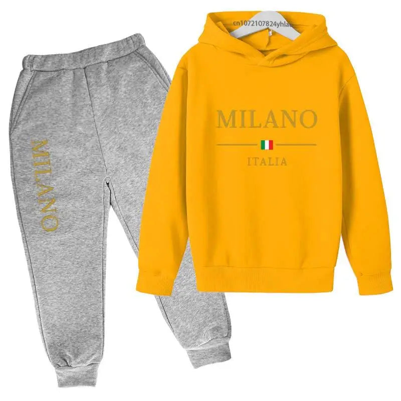 Kids Pullover Hoodie and Pants Tracksuit Set