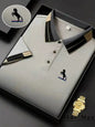 Men's Summer Casual Polo Shirt with Horse Embroidery