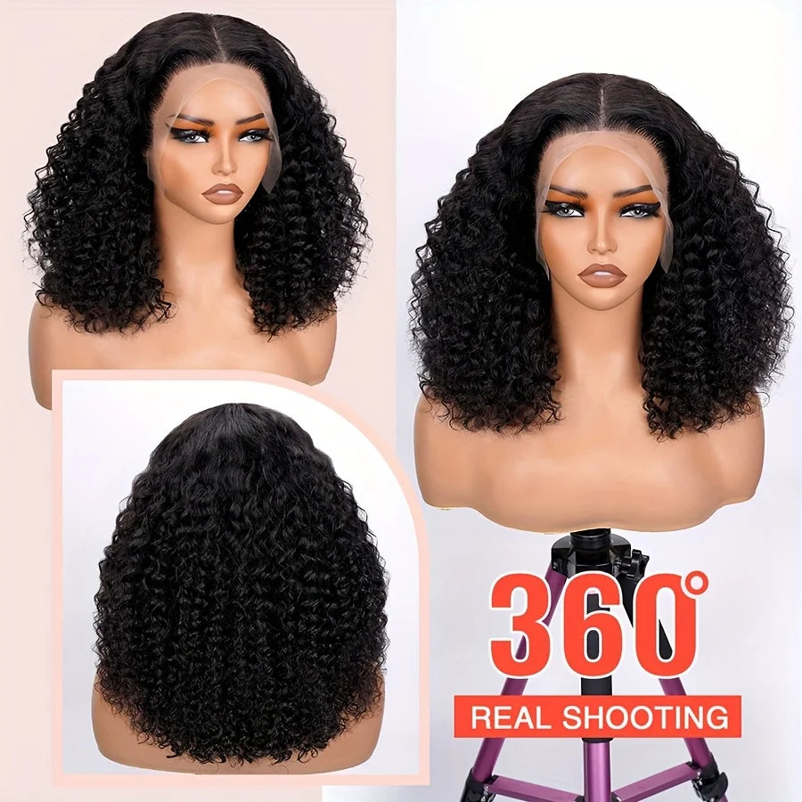 Deep Wave Bob Wig Human Hair Lace Front Short Curly