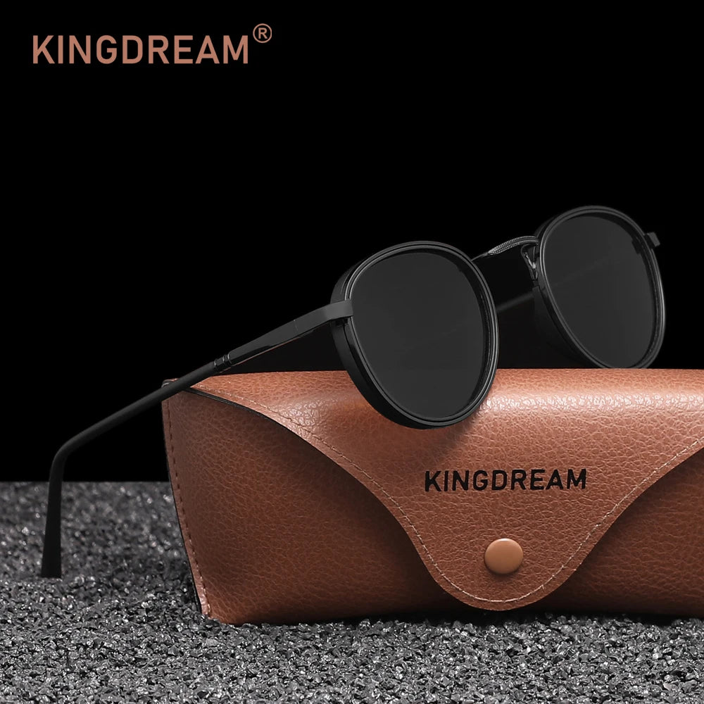 KINGDREAM Polarized Round Frame Sunglasses UV400