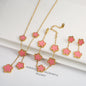 18k Gold-Plated Five-Leaf Flower Jewelry Set
