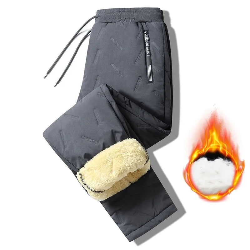 Warm Plush Sports Pants for Women with Drawstring
