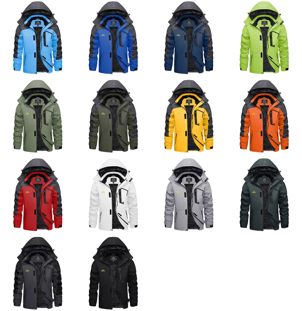 Men's Waterproof Fleece Ski Jacket Parka