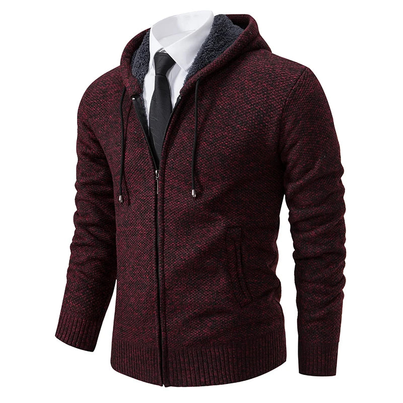 Men's Fleece Zipper Cardigan Casual Sports Coat
