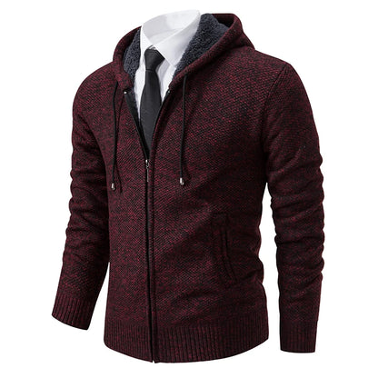 Men's Fleece Zipper Cardigan Casual Sports Coat