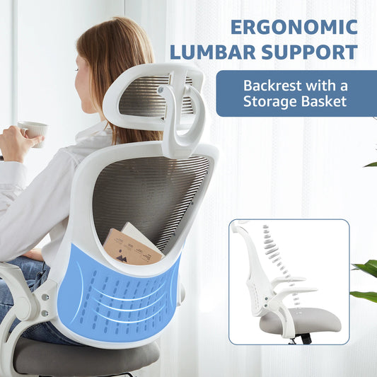 JHK Ergonomic Mesh Office Desk Chair with Adjustable Headrest