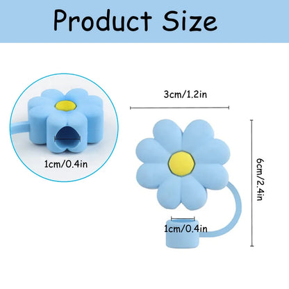 Silicone Dustproof Straw Covers 10mm Pack of 4