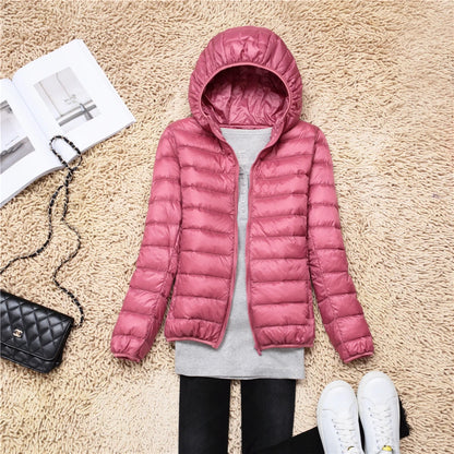 Women Hooded Puffer Jacket Plus Size Lightweight