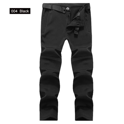 Men's Winter Soft Shell Hiking Pants with Fleece Lining
