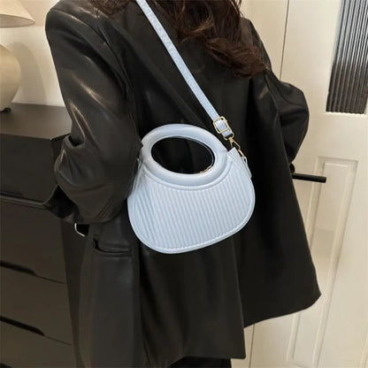 Chic Stripe Crossbody Bag for Women in Synthetic Leather