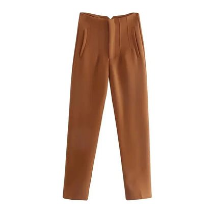 High Waist Pencil Pants for Women in Black and Pink