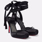 High-Heeled Satin Bow Ankle Strap Sandals for Women