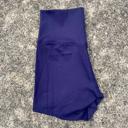 High Waist Yoga Shorts for Women in Solid Color