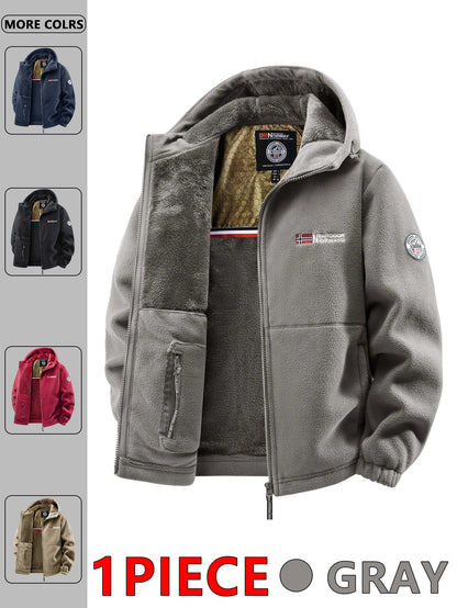 Men's Outdoor Hooded Jacket in Polyester