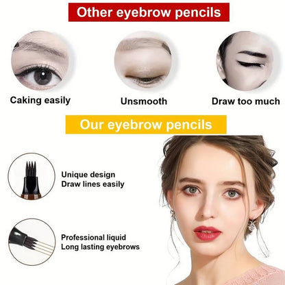 Waterproof Microblading Eyebrow Pen with 4 Split Head
