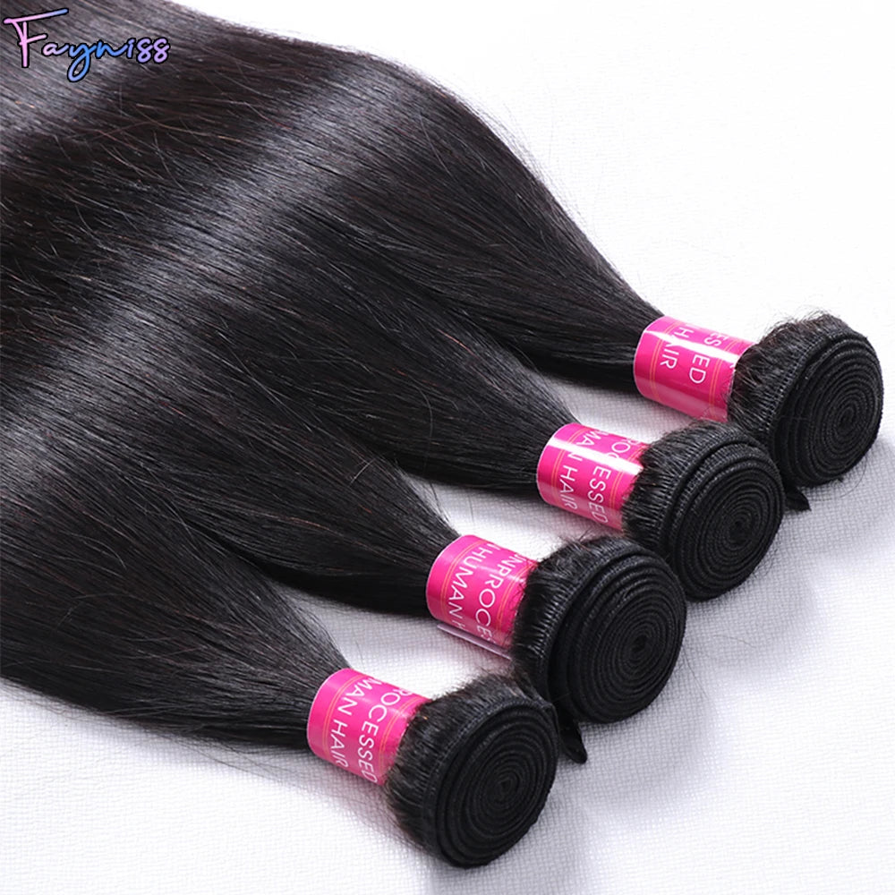 Fayniss 100% Real Human Hair Straight Bundles