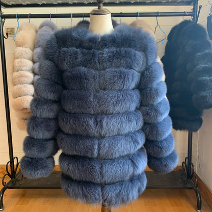 4in1 Real Fox Fur Coat for Women