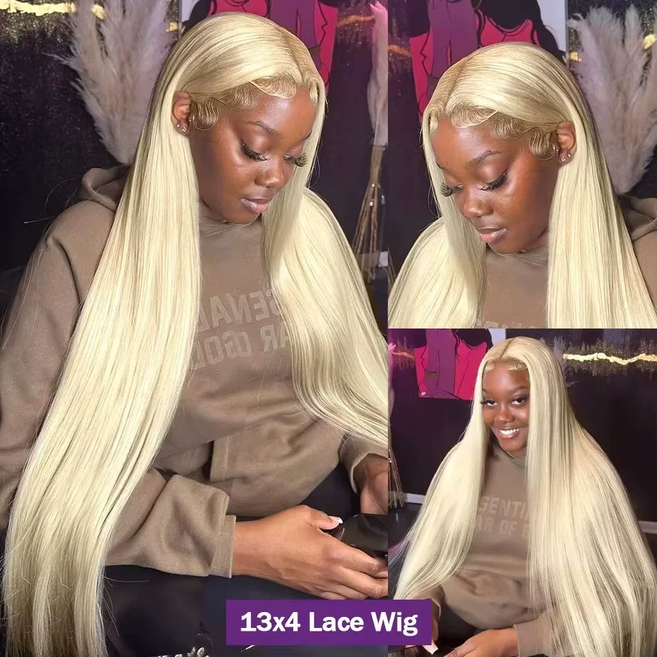 250% Density Honey Blonde Lace Front Wig 13x6 Human Hair