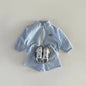Plaid Cotton Jacket And Shorts Set for Kids