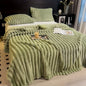 Thickened Wide Striped Flannel Blanket for Sofa and Bed