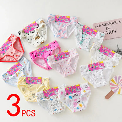 Cotton Cartoon Briefs for Girls Kids Underwear