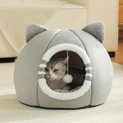 Deep Sleeping Cat Bed Cave Nest Plush Soft Mat