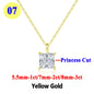 Moissanite Pendant Necklace 18K Gold Plated Women