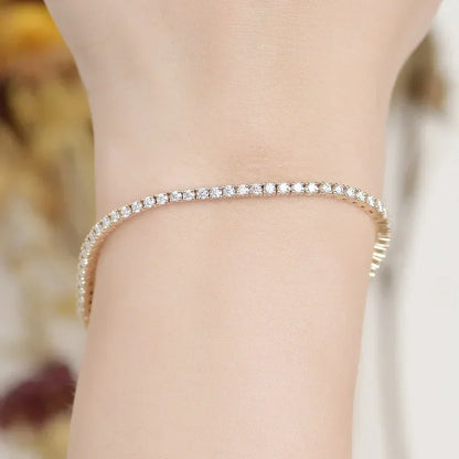 Moissanite Tennis Bracelet for Women in 14K Gold
