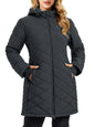 TACVASEN Womens Long Quilted Puffer Jacket Army Green