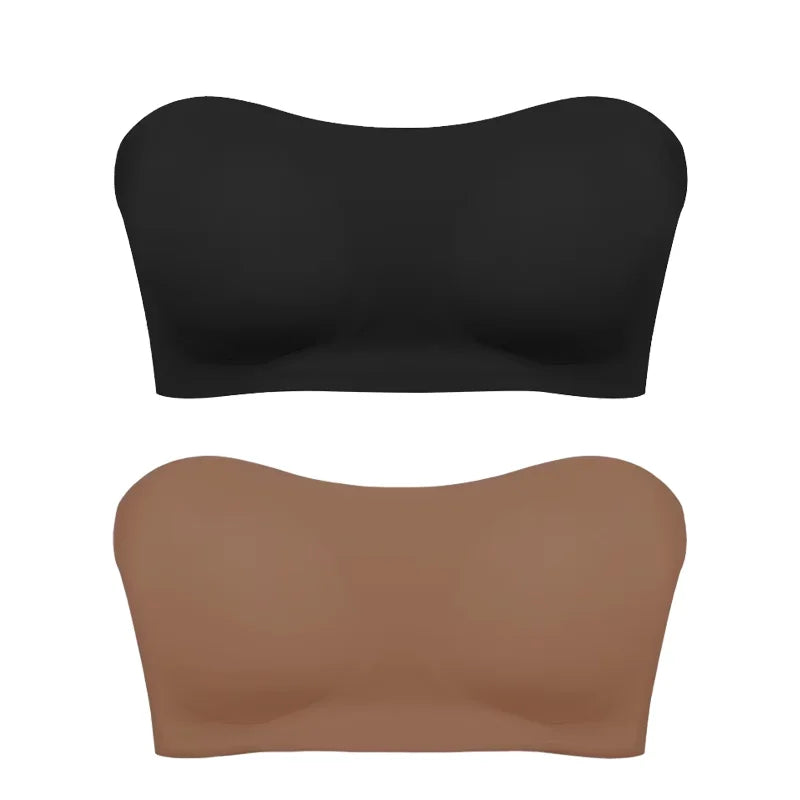 Women's Strapless Push Up Bra Removable Padded Seamless
