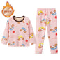 Children's Cartoon Printed Thick Warm Underwear Set