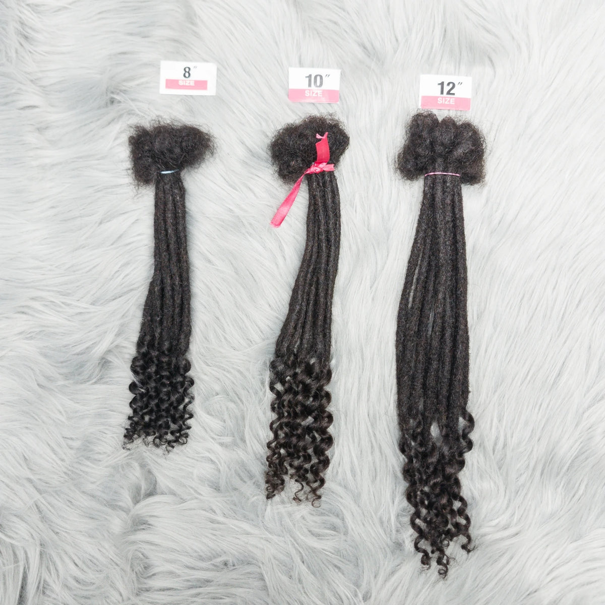 Natural Human Hair Dreadlock Extensions 8-12 Inch Curly Ends