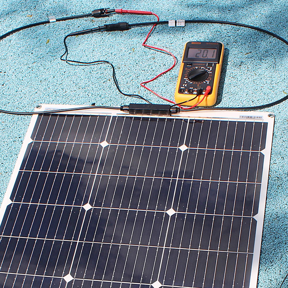 ASUNERGE 12V Flexible Monocrystalline Solar Panel 100W