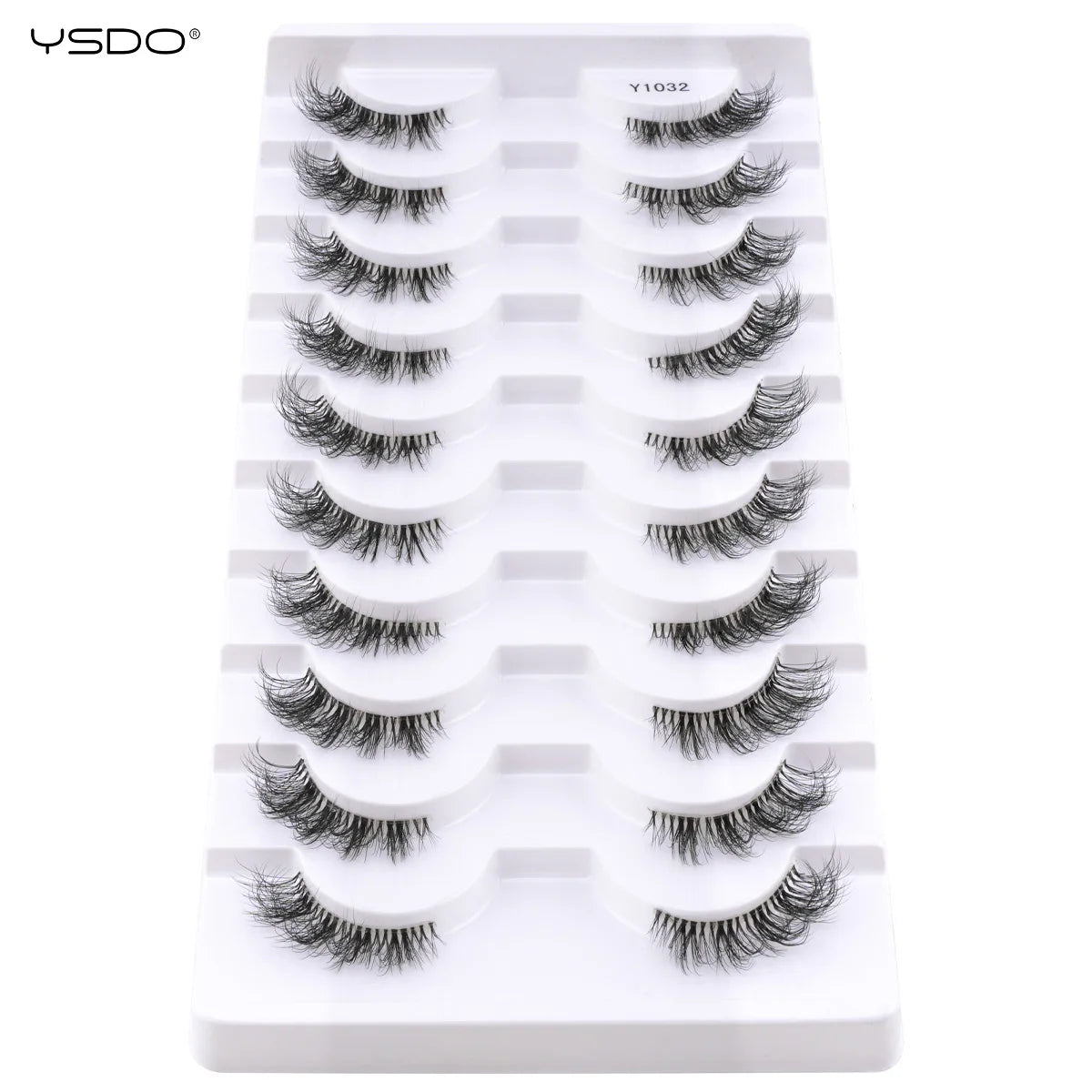 YSDO 5/10 Pairs Natural Soft Black Half Lashes