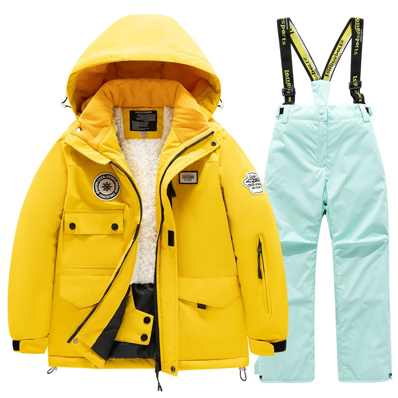 Winter Skiing Suit for Boys and Girls, Waterproof Polyester